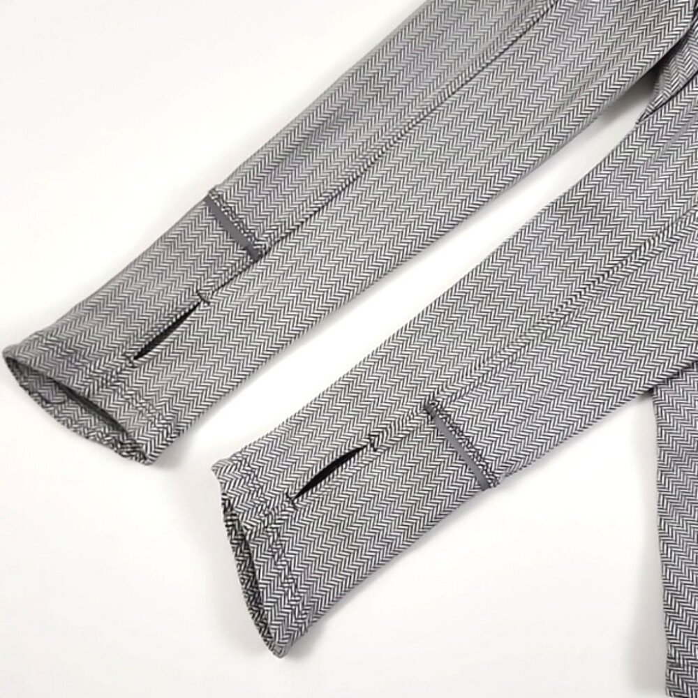 Lululemon Kanto Catch Me Long Sleeve Heathered Herringbone White Stretch Size 8 - Picture 8 of 16